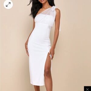Lulus Elegant White One-Shoulder Dress